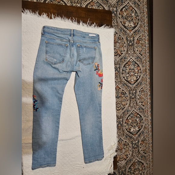 Pilcro and the Letterpress Light Blue Floral Skinny Jeans - Picture 3 of 11